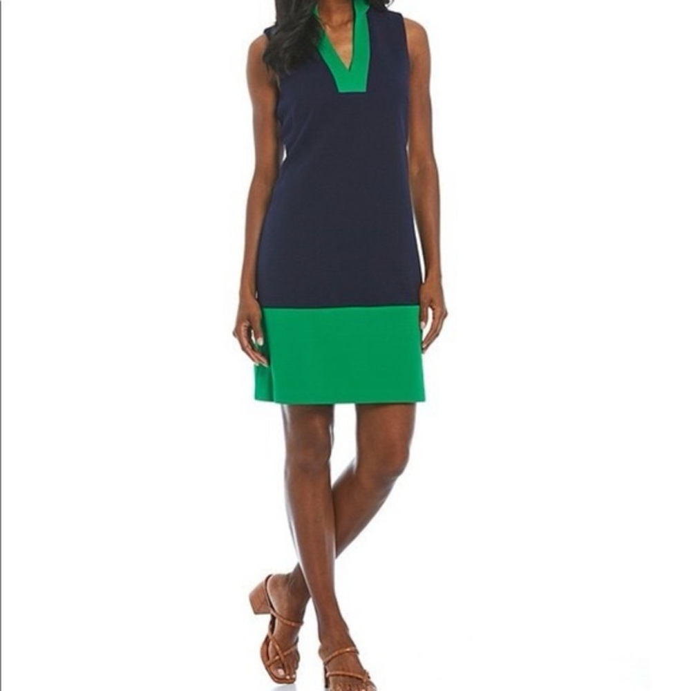 Jessica Howard Blue and Green Sheath Mini Dress